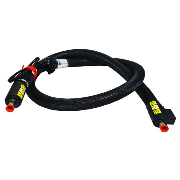 Premium braided, heated hot melt hose